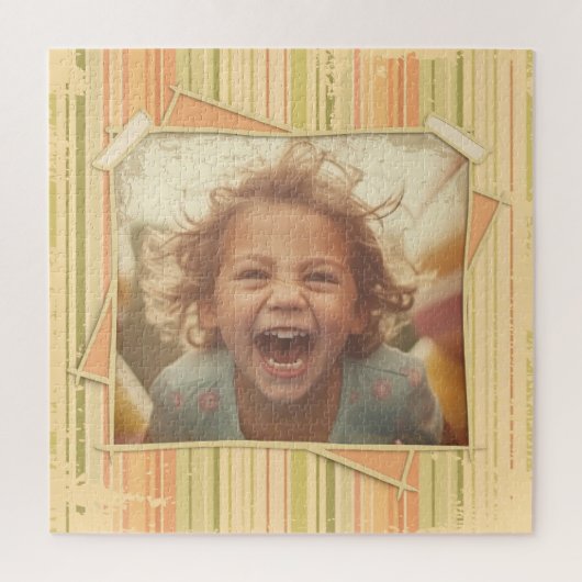 Nostalgie. Vintage Vorlage für Grunge-Fotos Puzzle (Vertikal)