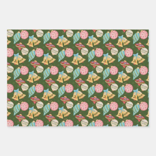 Nostalgie Weihnachtsfeiertage Tree Wreath Geschenkpapier Set (Vorderseite 2)