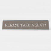 Nostalgisch, altmodisch "BITTE SITZEN!" Schreibtischnamensplakette (Vorderseite )