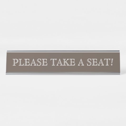 Nostalgisch, altmodisch "BITTE SITZEN!" Schreibtischnamensplakette (Vorderseite )