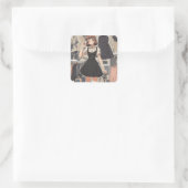 Nostalgisch Anime Little Black Dress Decal - künst Quadratischer Aufkleber (Tasche)