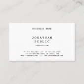 Nostalgisch aussehend Minimalistische klassische V Visitenkarte (Rückseite)