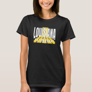 Nostalgisch Baton Rouge Cool Lila & gelb Louisia T-Shirt