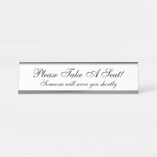 Nostalgisch: "Bitte nehmen Sie Platz!" Schreibtischnamensplakette (Vorderseite )