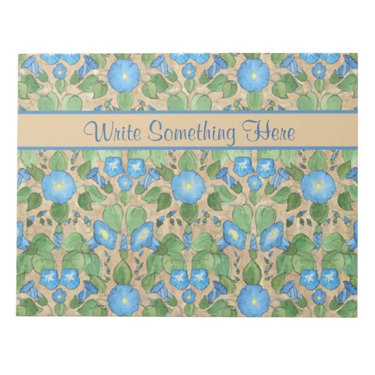 Nostalgisch Blue Morning Glory Editor oder Jotter Notizblock (Vorderseite)