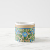 Nostalgisch Blue Morning Glory Floral Pattern, Tau Espressotasse (Vorderseite)
