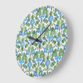 Nostalgisch Blue Morning Glory Round Wall Clock Große Wanduhr (Winkel)