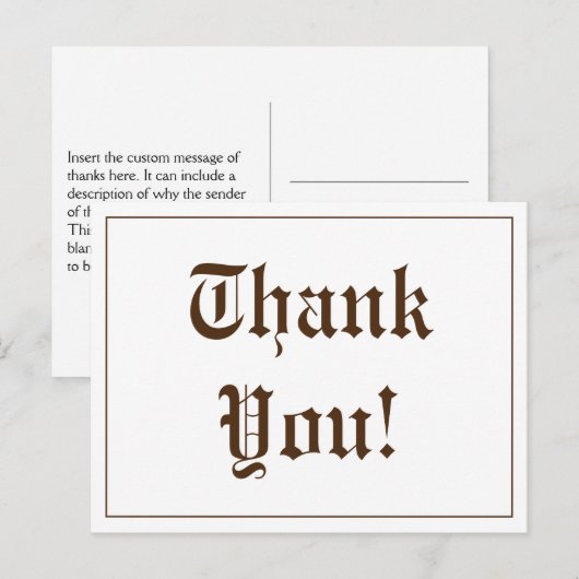 Nostalgisch "Danke!" Postkarte (Vorne/Hinten)