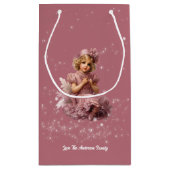 Nostalgisch Frohe Weihnachten in Frost und Blassro Kleine Geschenktüte (Rückseite)