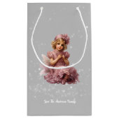 Nostalgisch Frohe Weihnachten in frostrosa Kleine Geschenktüte (Rückseite)