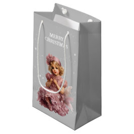 Nostalgisch Frohe Weihnachten in frostrosa Kleine Geschenktüte