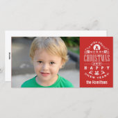 Nostalgisch frohe Weihnachten RED Typografie (Vorne/Hinten)