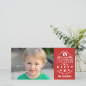 Nostalgisch frohe Weihnachten RED Typografie (Stehend Vorderseite)