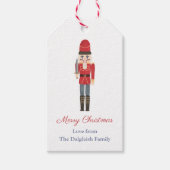 Nostalgisch Holidays Red White Nutcracker Geschenkanhänger (Vorderseite)