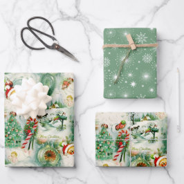 Nostalgisch Kitschmas Geschenkpapier Set