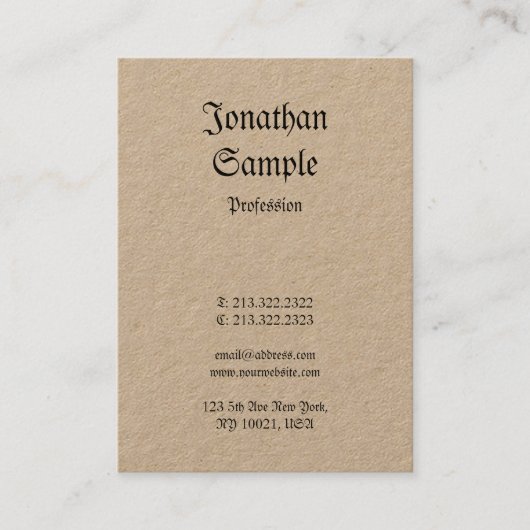 Nostalgisch Klassisches Vintages Schlichtes Echtkr Visitenkarte (Vorderseite)