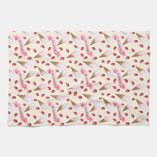 Nostalgisch Personalisiertes Wasser Eisdiele Geschirrtuch (Horizontal)