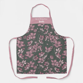 Nostalgisch Pink Floral Beste Mama je Individuelle Schürze