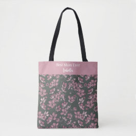 Nostalgisch Pink Floral Beste Mama je Individuelle Tasche