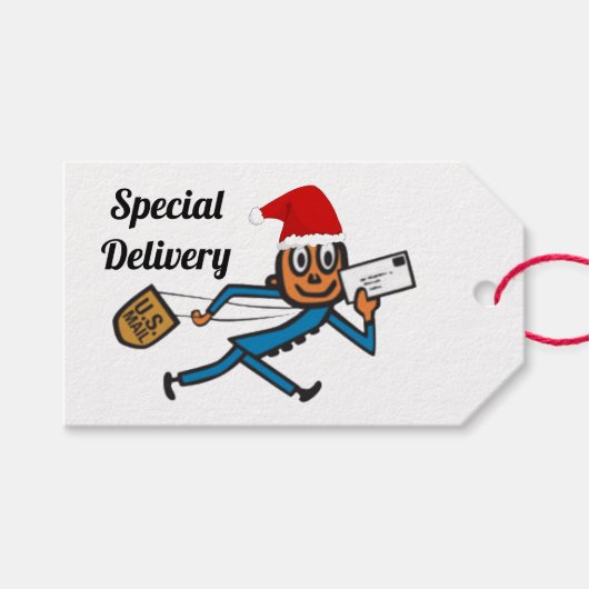 Nostalgisch Postal Santa Geschenkanhänger (Vorderseite (Horizontal))