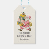 Nostalgisch Retro Weihnachten in Creme Geschenkanhänger (Vorderseite)