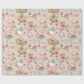 Nostalgisch Retro Weihnachten in Rosa Geschenkpapier (Flach)