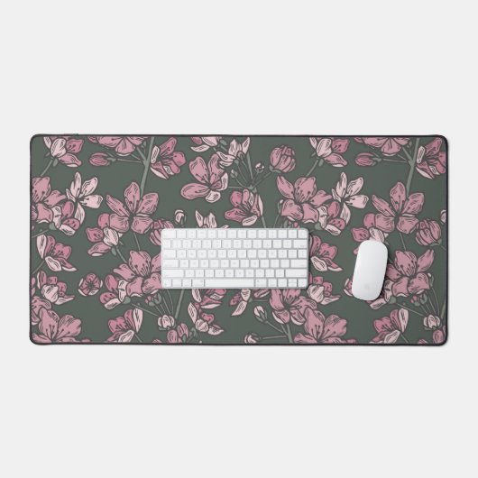 Nostalgisch, rosa, blumengeschmückt, französisches schreibtischunterlage (Tastatur & Maus)