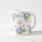 Nostalgisch rosa Rosen, Mock Orange Blossom, Laven Jumbo-Tasse (Vorderseite Rechts)