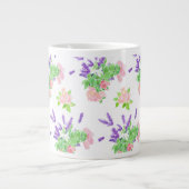 Nostalgisch rosa Rosen, Mock Orange Blossom, Laven Jumbo-Tasse (Vorderseite)