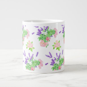 Nostalgisch rosa Rosen, Mock Orange Blossom, Laven Jumbo-Tasse