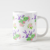 Nostalgisch rosa Rosen, Mock Orange Blossom, Laven Jumbo-Tasse (Rechts)