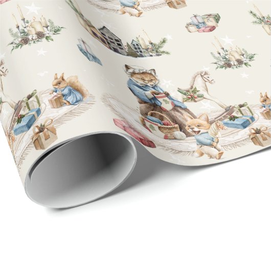 Nostalgisch Rustikale Weihnachtsfeiertage Weihnach Geschenkpapier (Rolleneckpunkt)