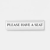 Nostalgisch und altmodisch "BITTE EINEN SITZ" Türschild (Vorderseite )