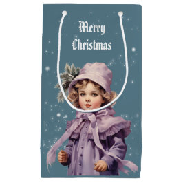 Nostalgisch und lila perfekt Mädchen Frohe Weihnac Kleine Geschenktüte
