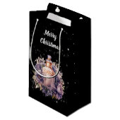Nostalgisch und luxuriös frohe Weihnachten Kleine Geschenktüte (Vorderseite Schrägansicht)