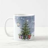 Nostalgisch Watercolor Weihnachtsbaum Lattern Gesc Kaffeetasse (Links)