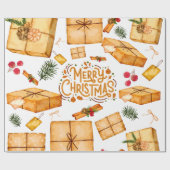 Nostalgisch Winter Cinnamon Pine Weihnachten Geschenkpapier (Flach)