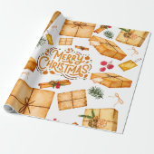 Nostalgisch Winter Cinnamon Pine Weihnachten Geschenkpapier (Ungerollt)