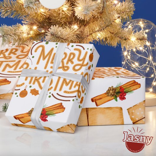 Nostalgisch Winter Cinnamon Pine Weihnachten Geschenkpapier