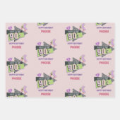 Nostalgisch zurück in die 90er Jahre Retro-Geburts Geschenkpapier Set (Vorderseite)