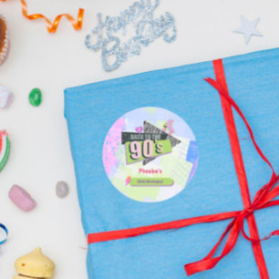 Nostalgisch zurück zur Retro-Geburtstagsparty der  Runder Aufkleber