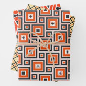 Nostalgische 70er Jahre Print in Retro Shades Geschenkpapier Set (Beispiel)