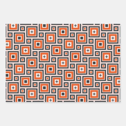 Nostalgische 70er Jahre Print in Retro Shades Geschenkpapier Set (Vorderseite)