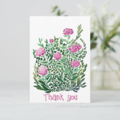 Nostalgische Abstrakte Flora Wohnung Dankeschön Ka Dankeskarte (Stehend Vorderseite)