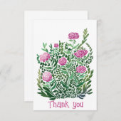 Nostalgische Abstrakte Flora Wohnung Dankeschön Ka Dankeskarte (Vorne/Hinten)