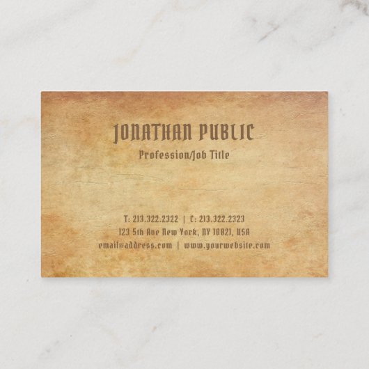 Nostalgische alte visitenkarte (Rückseite)