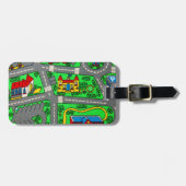 Nostalgische Autostraßen-Teppichspur, 90er-Nostal Gepäckanhänger (Vorderseite horizontal)