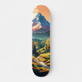 Nostalgische Bergszene Skateboard (Vorne)