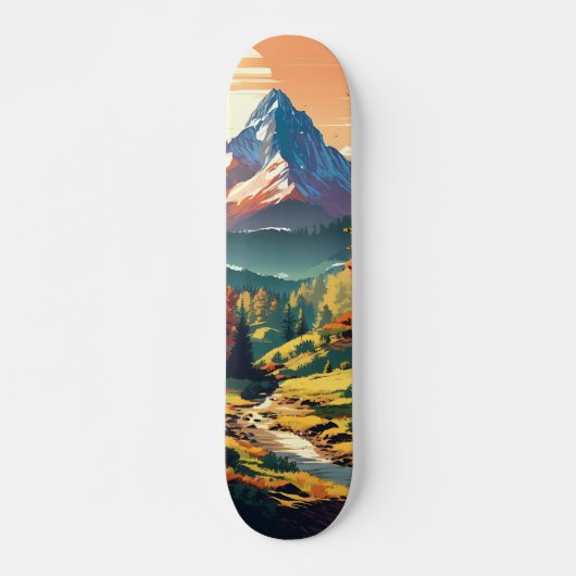 Nostalgische Bergszene Skateboard (Vorne)
