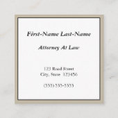 Nostalgische, Berufliche Anwaltskarte Quadratische Visitenkarte (Vorderseite)